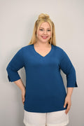 Kadın Büyük Beden Bantlı V yaka Bluz 1919-25