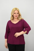Kadın Büyük Beden Bantlı V yaka Bluz 1919-25