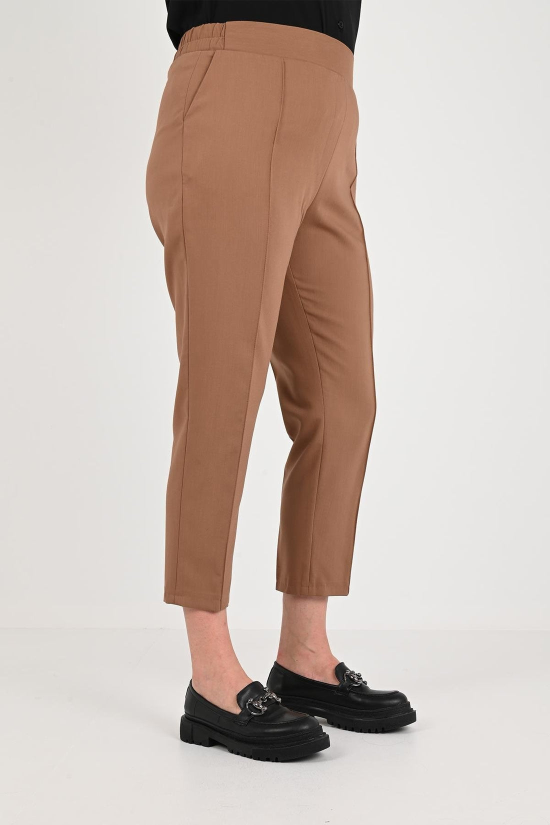 Kadın Büyük Beden Şeritli Kumaş Pantolon 6228-24