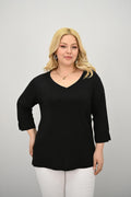 Kadın Büyük Beden Bantlı V yaka Bluz 1919-25